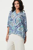 Paisley Button Blouse BLUE image
