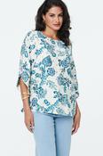 Metallic Floral Print Blouse T734966 GREEN image