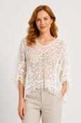 Lydia Lace Sleeve Top T735054 WHITE image