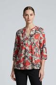 Bold Flower Print Burnout Top TO30517 – Red Print image