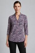 Speckle Print Sequin Top with Button Placket TO31400 – Pink Print image