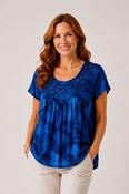 Tie Dye Embellished Top BLUE image