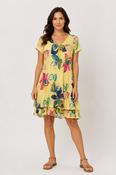 Leaf Print Dress ll YELLOW