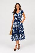 Navy/ White Frill Dress D523298 NAVY/WHITE image