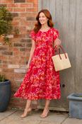 PAISLEY PRINT DRESS PINK image