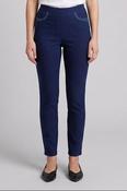 T31252  27 INCH EMBROIDERED POCKET STRETCH TROUS NAVY image