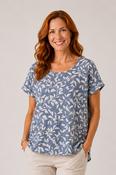 Print Wooden Button Top BLUE image