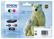 Genuine Epson 26XL (T2636) Inkjet Cartridge Multi Pack C13T26364010 (Polar Bear) image