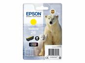 Genuine Epson 26 (T2614) Yellow Inkjet Cartridge C13T26144010 (Polar Bear) image