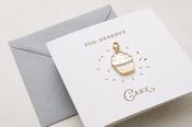 You Deserve Cake - Cupcake Keepsake Charm card