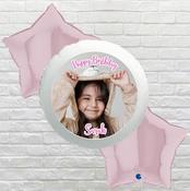 Pale Pink Star Happy Birthday Girl Photo Bouquet