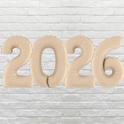 Satin Cream 2026 Inflated Number Package
