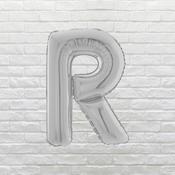 Silver Letter R Balloon image