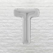 Silver Letter T Balloon image