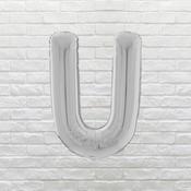 Silver Letter U Balloon image