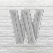 Silver Letter W Balloon image