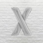 Silver Letter X Balloon image