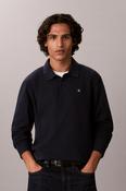 Calvin Klein 263G Easy Fit Long Sleeve Pique Polo Dark Sapphire image