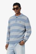 Lacoste Striped Long Sleeve Polo Sweater Blue and Off White image