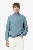 Lacoste Regular Fit Zip Neck Cotton Jumper Blue