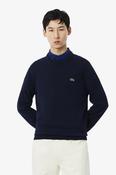 Lacoste Regular Fit Organic Cotton Crew Neck Jumper Navy