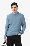 Lacoste Regular Fit Organic Cotton Crew Neck Jumper Blue