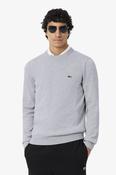 Lacoste Regular Fit Organic Cotton Crew Neck Jumper Grey