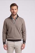Bugatti 25061F Textured Half Zip Sweatshirt Brown image