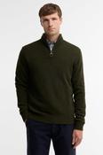Barbour Essential Regular Fit Lambswool Quarter Zip Jumper Seaweed