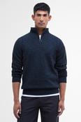 Barbour Essential Regular Fit Lambswool Quarter Zip Jumper Navy Mix