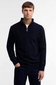 Barbour Essential Regular Fit Lambswool Quarter Zip Jumper Navy
