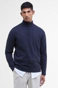 Barbour Essential Tisbury Regular Fit Wool Blend Quarter Zip Jumper Navy