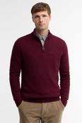Barbour Essential Tisbury Regular Fit Wool Blend Quarter Zip Jumper Ruby