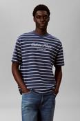 Calvin Klein 204G Stripe Casual Pique T-Shirt Denim image