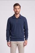 Casa Moda 60010 Regular Fit Cotton Blend Zip Neck Sweatshirt Blue