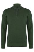 Benetti Julius Regular Fit Cotton Blend Quarter Zip Jumper Forest
