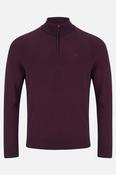 Benetti Julius Regular Fit Cotton Blend Quarter Zip Jumper Plum