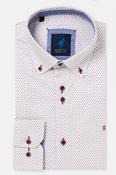 Benetti Alex Modern Fit Geometric Print Shirt Red