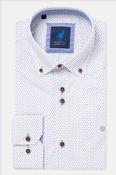 Benetti Alex Modern Fit Geometric Print Shirt Rust
