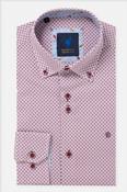 Benetti Carlos Modern Fit Geometric Print Shirt Plum