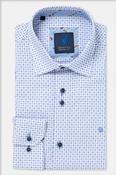 Benetti London Modern Fit Geometric Print Shirt Blue