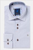 Benetti London Modern Fit Geometric Print Shirt Coffee image