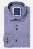 Benetti Riga Modern Fit Micro Check Shirt Navy