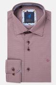 Benetti Riga Modern Fit Micro Check Shirt Plum