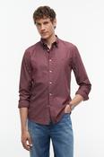Tommy Hilfiger Regular Fit Flex Hairline Stripe Poplin Shirt Deep Rouge image