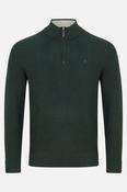 Benetti Oliver Regular Fit Textured Quarter Zip Jumper Forest