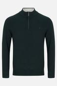 Benetti Quinn Regular Fit Textured Quarter Zip Jumper Forest