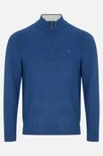 Benetti Quinn Regular Fit Textured Quarter Zip Jumper Indigo