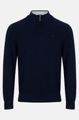 Benetti Quinn Regular Fit Textured Quarter Zip Jumper Navy