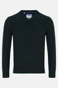 Benetti Quinn Regular Fit Cotton Blend V Neck Jumper Forest
